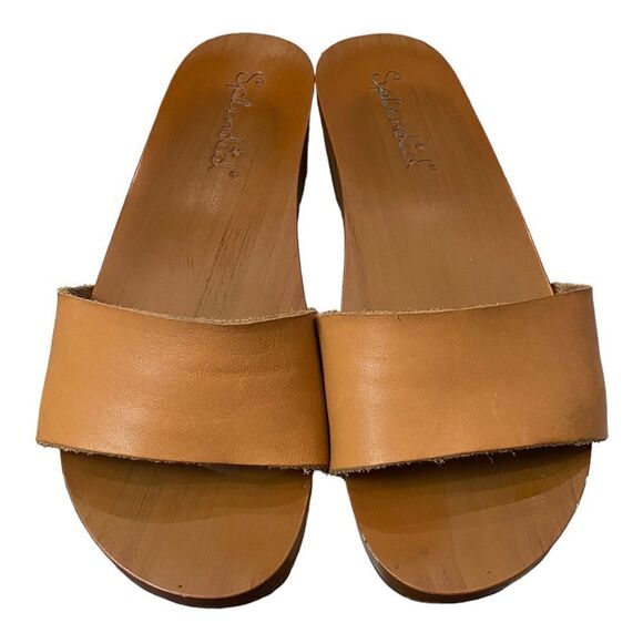 SPLENDID Heather Leather Vintage Inspired 70's Slip-on Slide Sandals 7 - Picture 3 of 5
